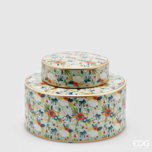 EDG Enzo De Gasperi Vaso Ching Rotondo con Coperchio H16 cm Aqua