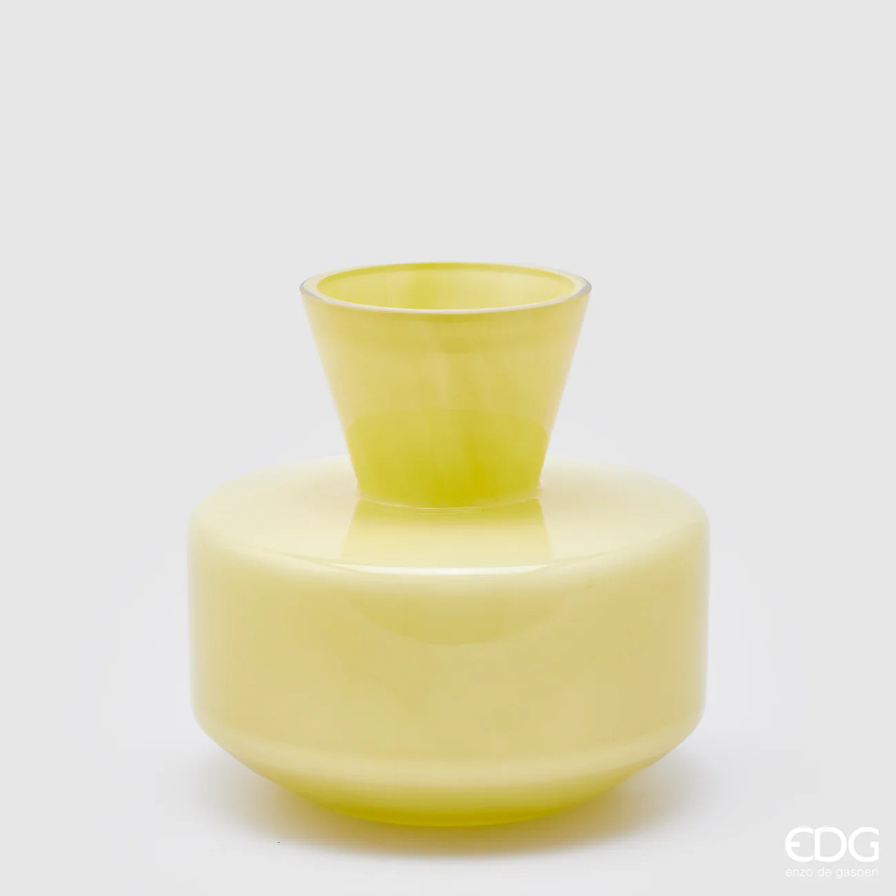 EDG Enzo De Gasperi Vaso Rotondo con Collo H15 cm giallo