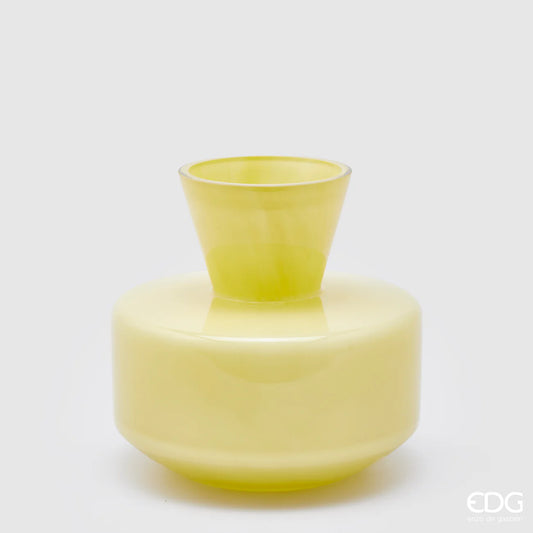 EDG Enzo De Gasperi Vaso Rotondo con Collo H15 cm giallo
