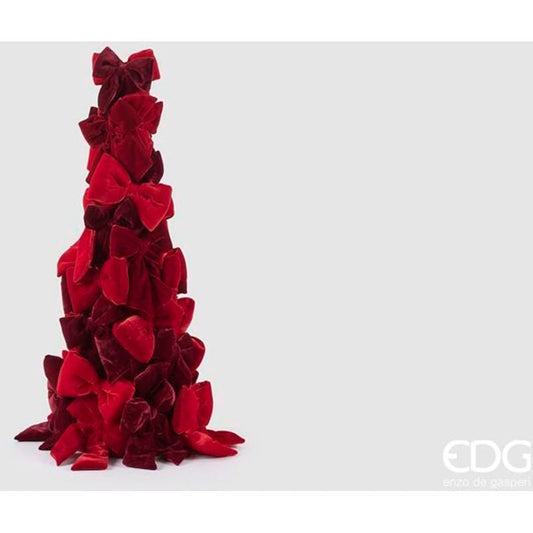 EDG Decorazione Albero Di Fiocchi Cono Rosso 80 Cm