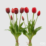 EDG Enzo De Gasperi Bouquet di 5 Tulipani Chiusi Gomma H 40 Cm Ass. Red 1 Pz
