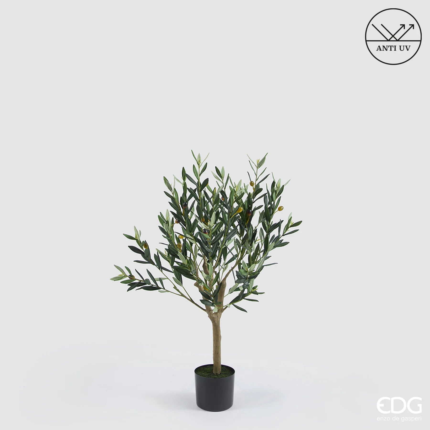 EDG Enzo De Gasperi Pianta Artificiale Olivo Anti-UV con Vaso H93 cm