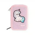 Astuccio 3 zip Unicorn Rosa Colourbook completo