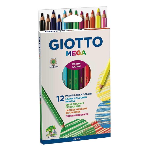 GIOTTO MEGA PASTELLI A COLORI DA 12