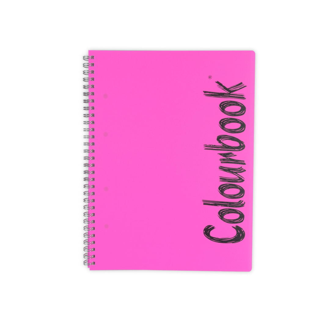 Quaderno a spirale MIDI Fluo – Righe medie e superiori - Rosa Fluo A5