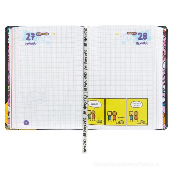 Agenda 16 mesi Medium Scomix by Sio Black Copertina rigida-Diario scolastico 2026-2027