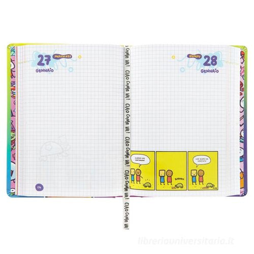 Agenda 16 mesi Medium Scomix by Sio Multicolor Copertina rigida-Diario scolastico 2026-2027