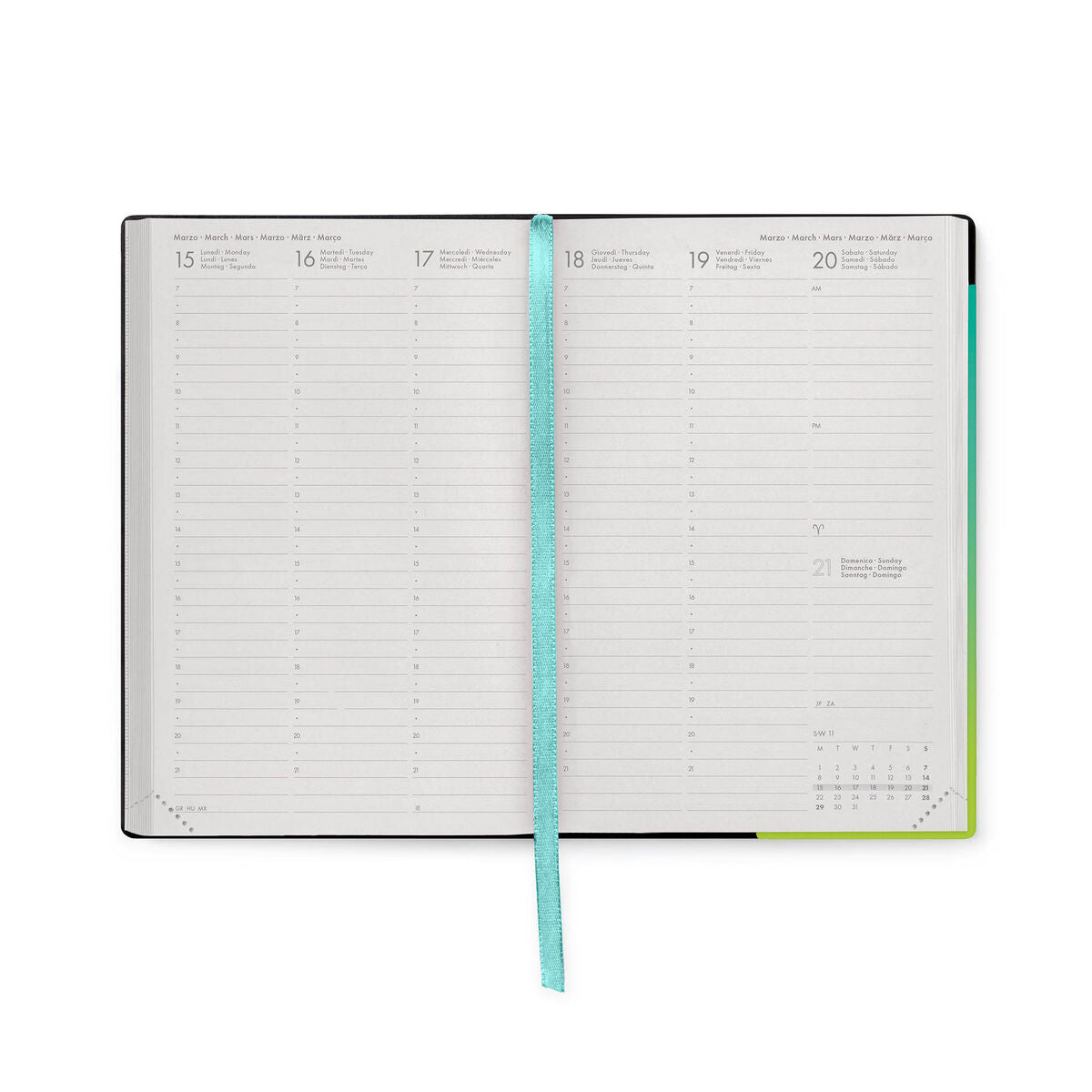 Agenda 12 Mesi Settimanale Medium 2027 - Shades of Green Legami