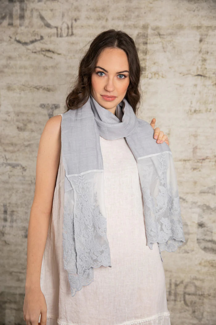 Pashmina Caterina colore grigio perla