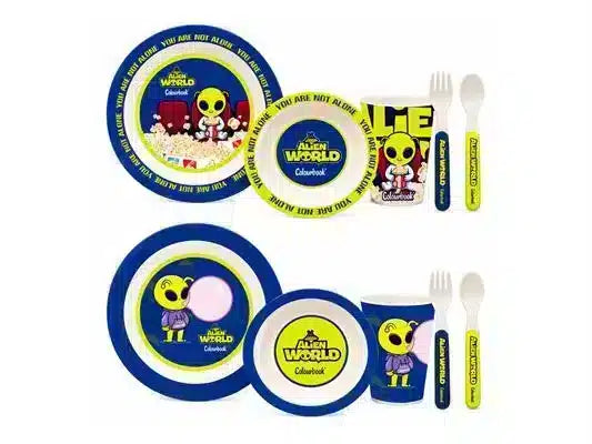 Set pappa completo Alien World – 5 pezzi BPA free colourbook