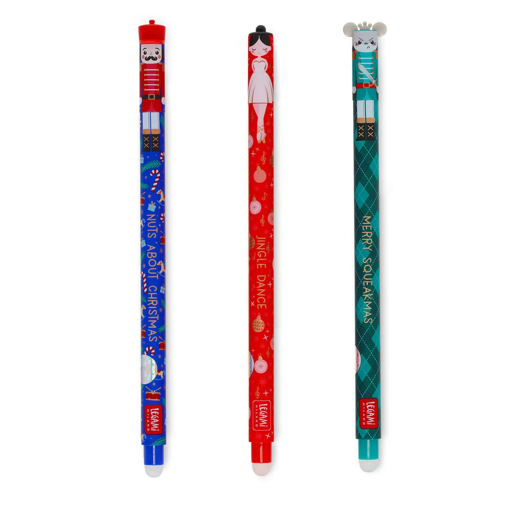 Set di 3 Penne Gel Cancellabili,Kit per Lettera a Babbo Natale,Penna Luminosa a Sfera