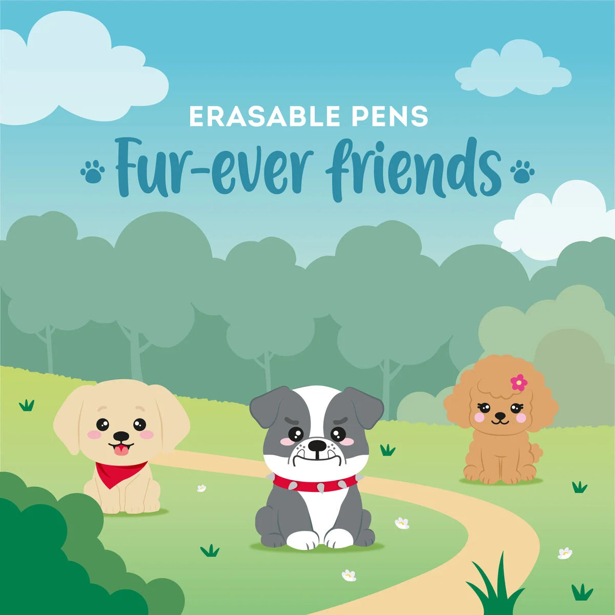 Set di 3 Penne Cancellabili - Erasable Pen - Fur-ever Friends