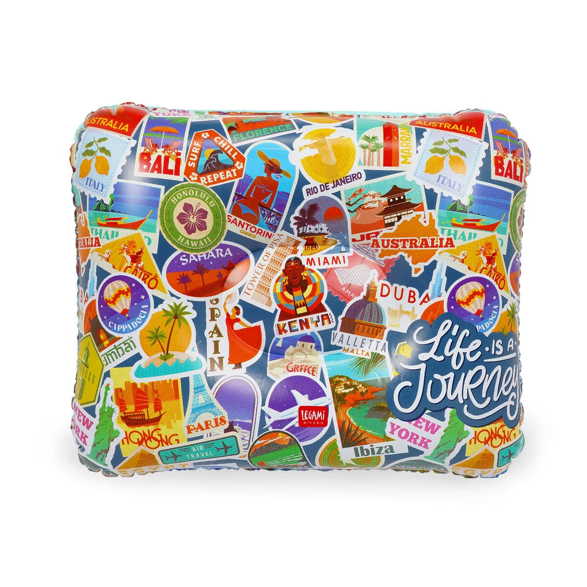 Cuscino Gonfiabile Travel Stickers - Inflatable Pillow