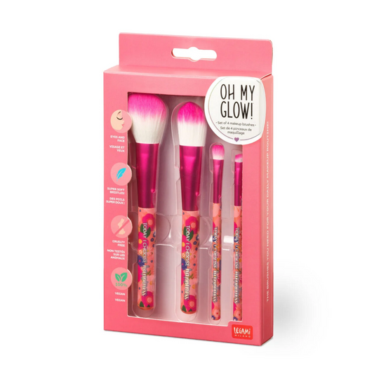 Oh My Glow! -Set di 4 Pennelli per il Trucco