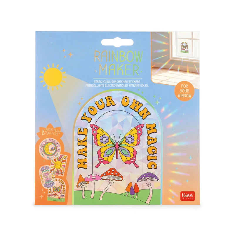Set di 4 Adesivi Elettrostatici Acchiappasole per Finestra - Rainbow Maker