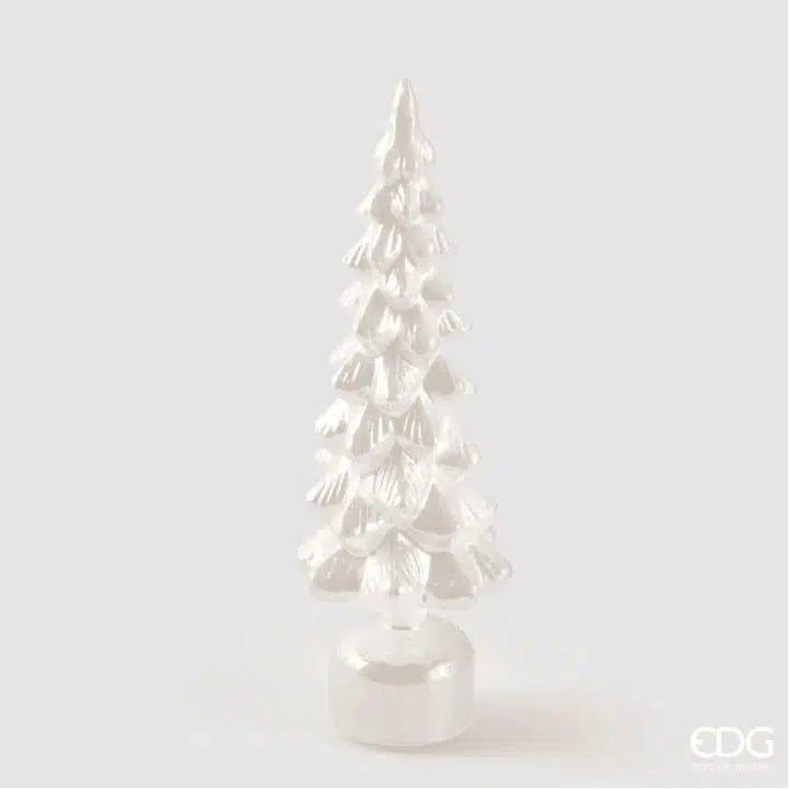 Decoro Pino Twist BIANCO con LED musica e movimento 35cm EDG