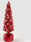 Decoro Pino Twist Rosso con LED musica e movimento 35cm EDG