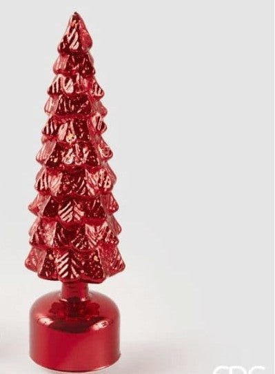 Decoro Pino Twist Rosso con LED musica e movimento 35cm EDG