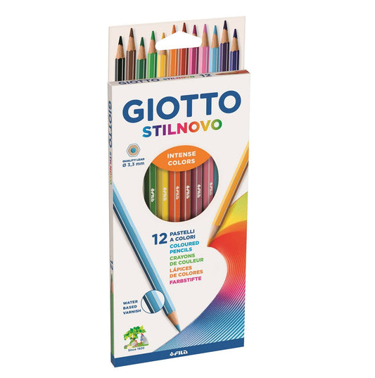 Giotto Stilnovo astuccio da 12 pastelli assortiti nei colori.