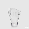 EDG Enzo De Gasperi Vaso Drappo in Vetro H29 cm Trasparente