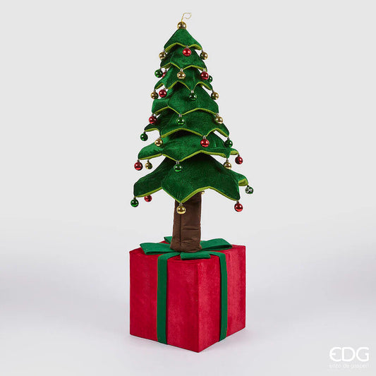 EDG Enzo De Gasperi Decoro Pino di Natale su Pacco da Appendere H 150 Cm Telescopico Green