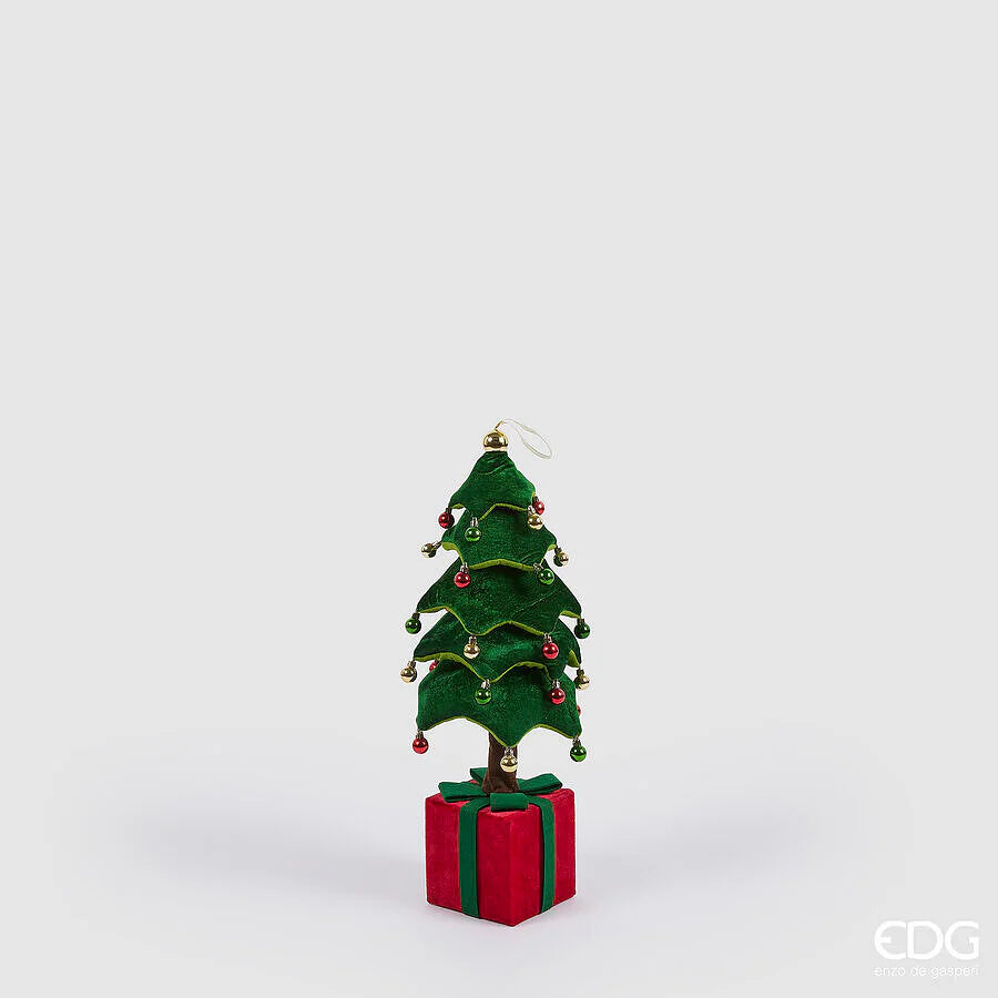EDG Enzo De Gasperi Decoro Pino di Natale su Pacco da Appendere H 70 Cm Telescopico Green