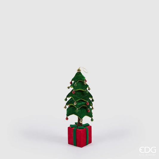 EDG Enzo De Gasperi Decoro Pino di Natale su Pacco da Appendere H 70 Cm Telescopico Green