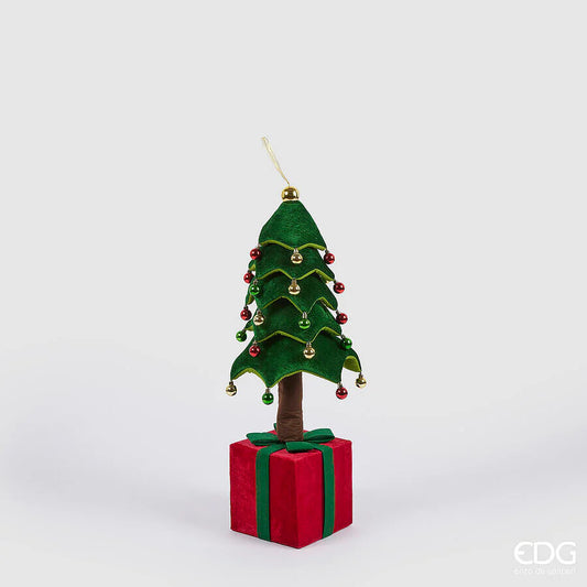 EDG Enzo De Gasperi Decoro Pino di Natale su Pacco da Appendere H 110Cm Telescopico Green