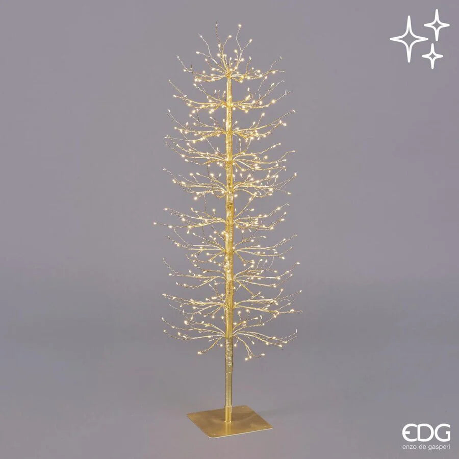 EDG Enzo De Gasperi Faggio con Base 400 Led di Natale H 120 Cm D 40 Cm Gold