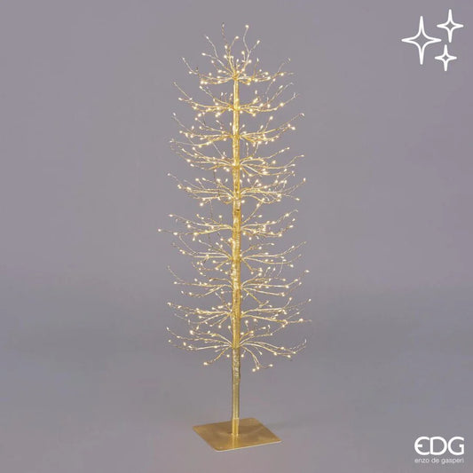 EDG Enzo De Gasperi Faggio con Base 400 Led di Natale H 120 Cm D 40 Cm Gold