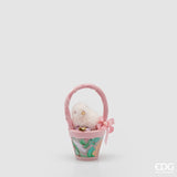 EDG Enzo De Gasperi Decoro Cesto di Pasqua con Pulcino H 23 Cm D 12 Cm Multicolor
