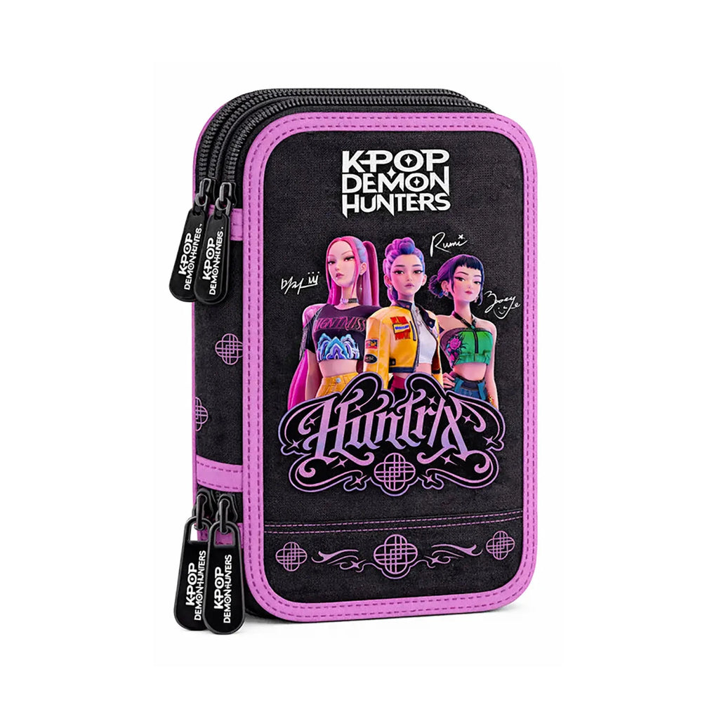 K-POP DEMON HUNTERS ASTUCCIO 3 ZIP BLACK