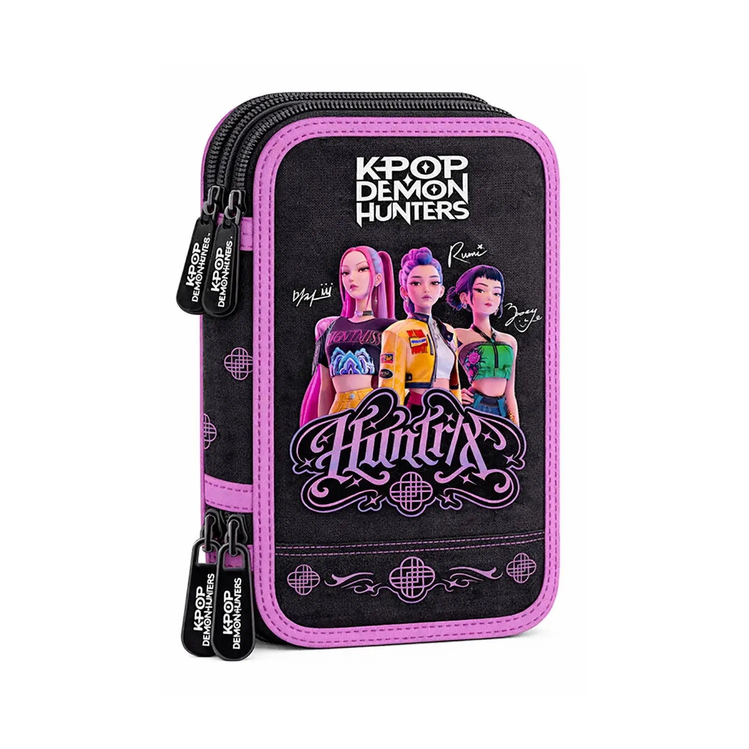 K-POP DEMON HUNTERS ASTUCCIO 3 ZIP BLACK