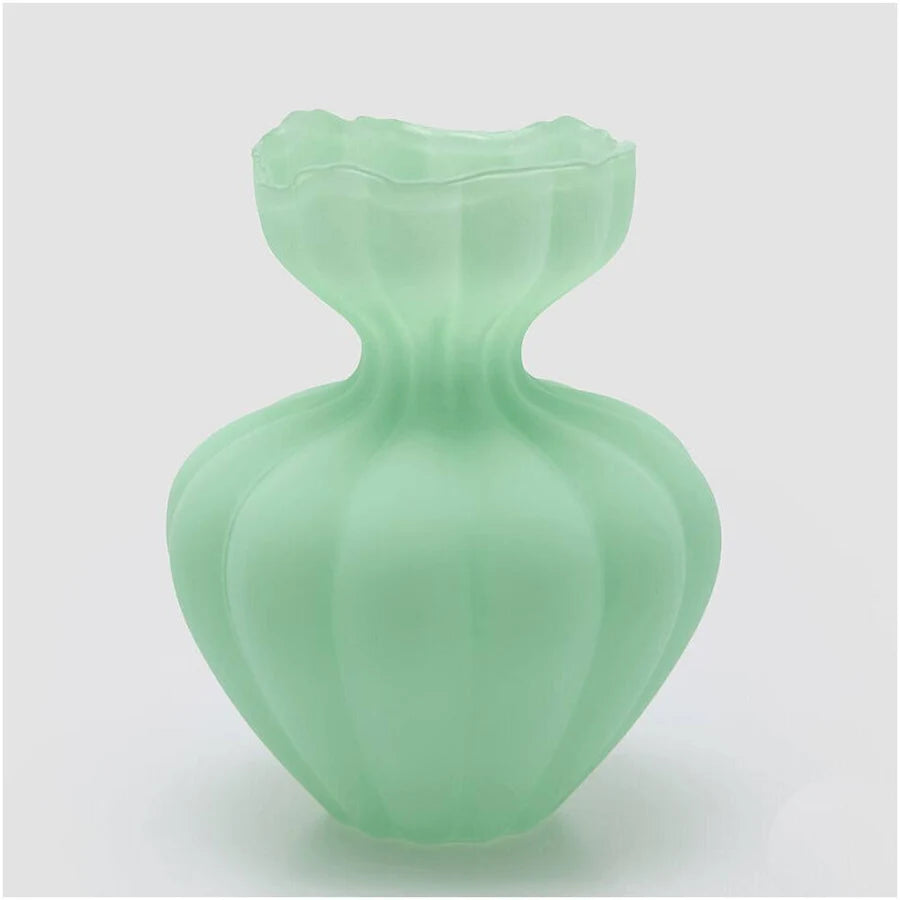 Edg Enzo de Gasperi Vaso Flow Sinuoso in vetro opaco verde