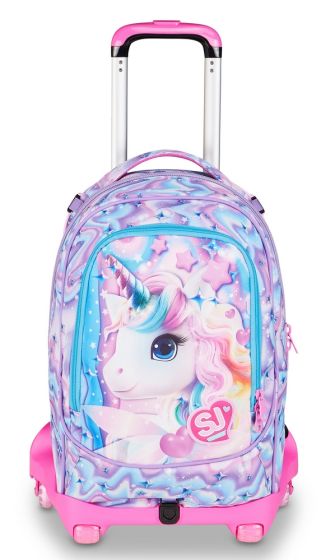 Trolley scuola SJ Jack 8 ruote Glow Led Unicorn Girl