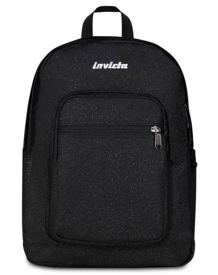 Zaino scuola Invicta Nero Brillantinato 3 tasche